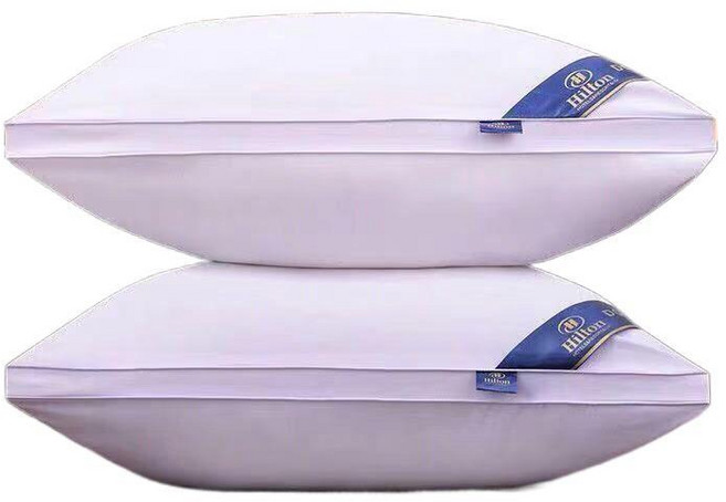 1+1 힐튼 5성급 호텔 베개 항균 항진드기 꺼짐없는 수면용 2개 묶음, 흰색