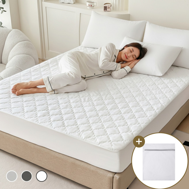 보들온 누빔 매트리스 침대 커버