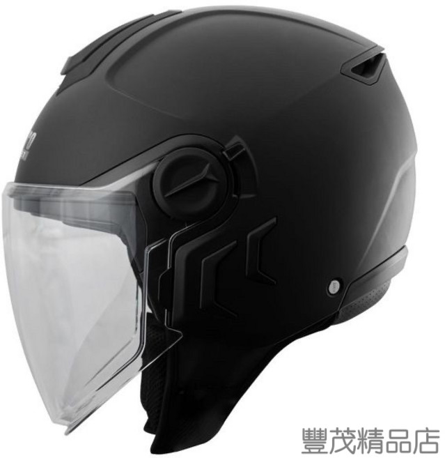 LUBRO NEO JET 素色3/4罩安全帽 內襯全可拆 附內墨鏡, 消光黑-S/M/XL, 消光黑