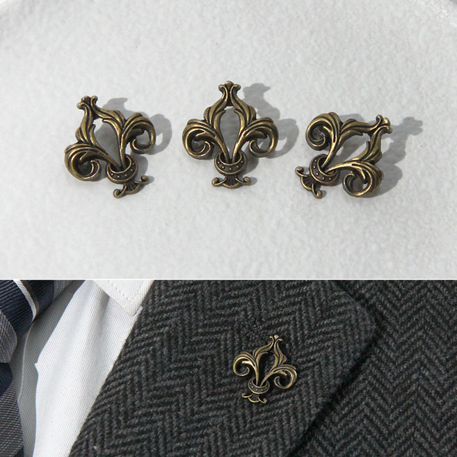 [아재리노] 앤틱백합 배지 브로치 정장 뱃지