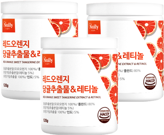 레드오렌지 추출물 당귤추출 분말 레티놀 모링가잎추출분말, 120g, 3개