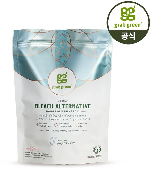 그랩그린 블리치 고농축 효소 표백제 가루 캡슐세제, 30개입, 1개