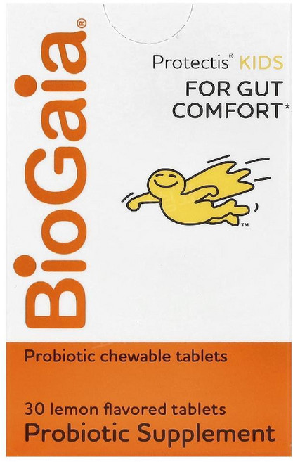 1+1 바이오가이아 프로텍티스 키즈 포 거트 어린이 장 건강 유산균 레몬맛 30츄어블 2통, 레몬맛 30정 2개세트, 2개, 30정