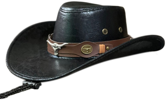 하이킹 캠핑 가정 서부 카우보이 모자 다목적 헤드 캡 다목적 가정 용품 야외 여행, 검은색, 1개