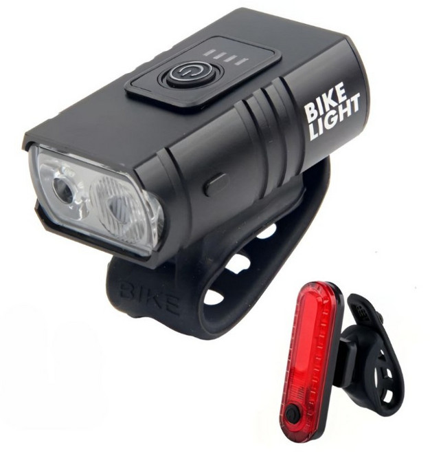 루멘킹 1000루멘 자전거 전조등후미등세트 클립형 LED C타입 충전식, 1개, 블랙