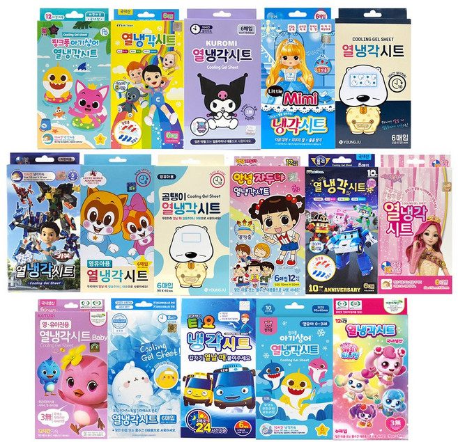 열냉각시트 아기 유아 열패치 쿨링 붙이는 쿨 팩 파스타입 성인 해열 시트, 8.곰탱이(영유아), 1개, 6매입