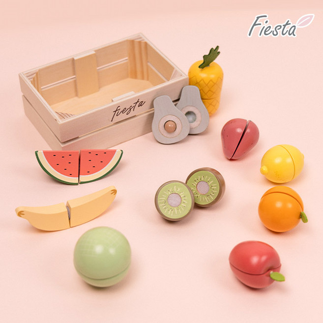 피에스타 원목 소꿉놀이 자르기 과일 박스 11종, 1개, 단품
