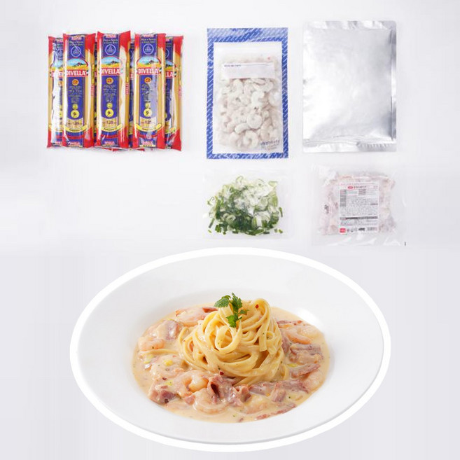 쉐프원 쉬림프 베이컨 투움바파스타 밀키트, 1개, 6.6kg