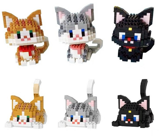 심아트 미니블럭 고양이 시리즈 3종, 혼합, 3종세트, 1개