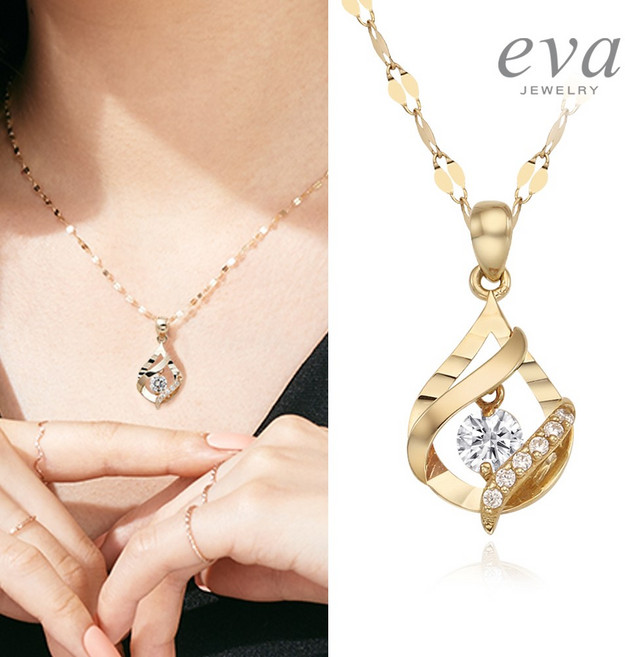 뮤즈 14K 볼륨 물방울 목걸이 여자 여성 명품 금 체인 목걸이 여친 와이프 결혼 생일 선물추천