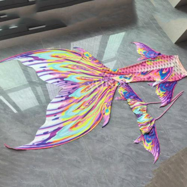 인어공주 수영복 여성 인어꼬리 비키니 머메이드 세트 물놀이 코스프레 인어 큰 꼬리 의상 수제 수 놓은 수족관 수영 사진, M, 14)005