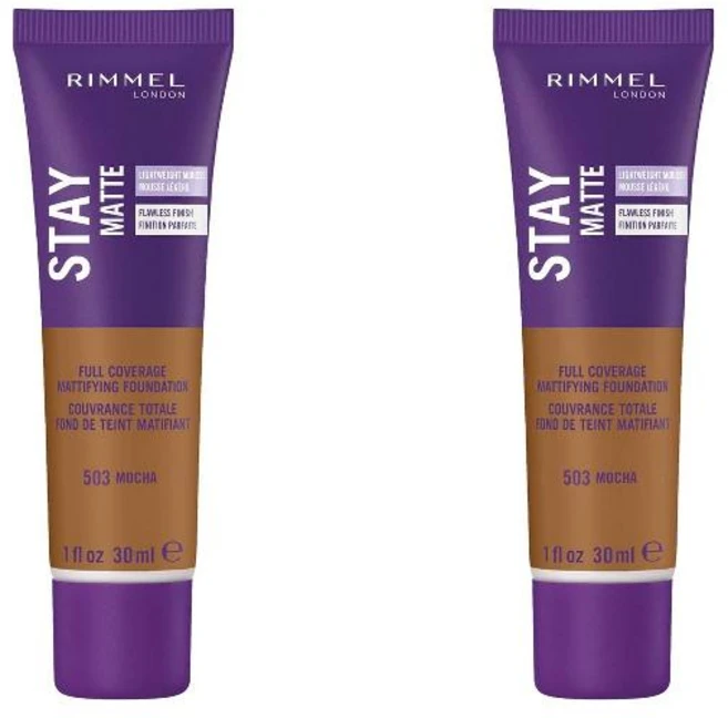 Rimmel 림멜 스테이 매트 풀 커버리지 매티파잉 파운데이션 503 모카 30ml 2팩 - 쿠팡