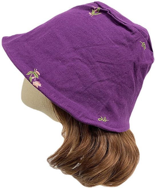 엄마짱 MDS_8510_작은 꽃 자수 면 린넨 보닛두건 / 잔꽃무늬 플라워 모자 썬캡 등산모자 봄여름두건 엄마선물모자 예쁜엄마모자 햇빛가리개 골프모자 여성탈로 항암