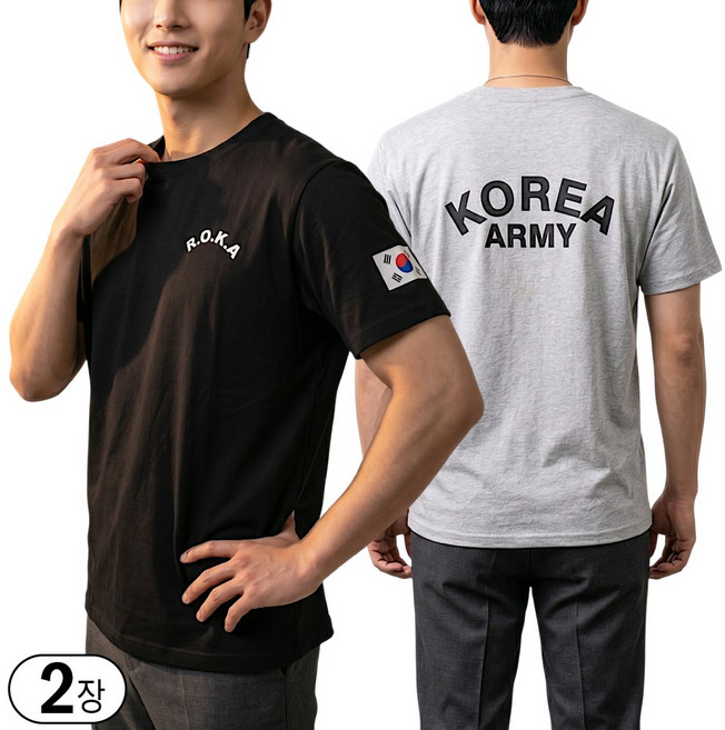 2장 웨어몬 여름 남성 418 ROKA 면 반팔 티셔츠 로카티 코튼