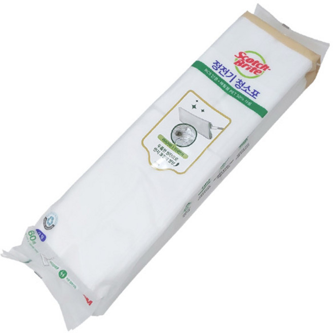 3M 스카치브라이트 정전기 청소포 대형 60매, 1개