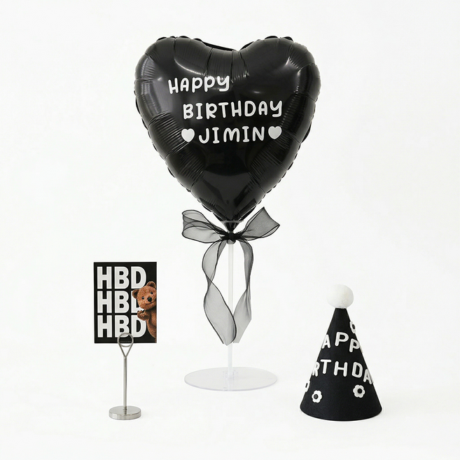 베르트폴 쿼카 생일 파티 용품, 1세트, 블랙