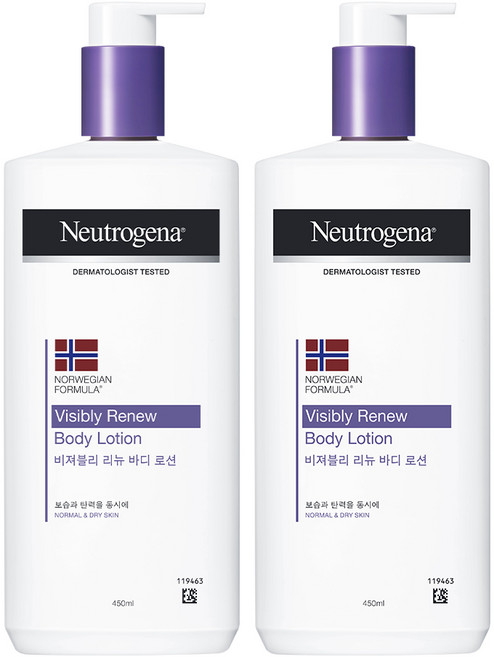 뉴트로지나 NEW 비져블리 리뉴 바디 로션, 450ml, 2개