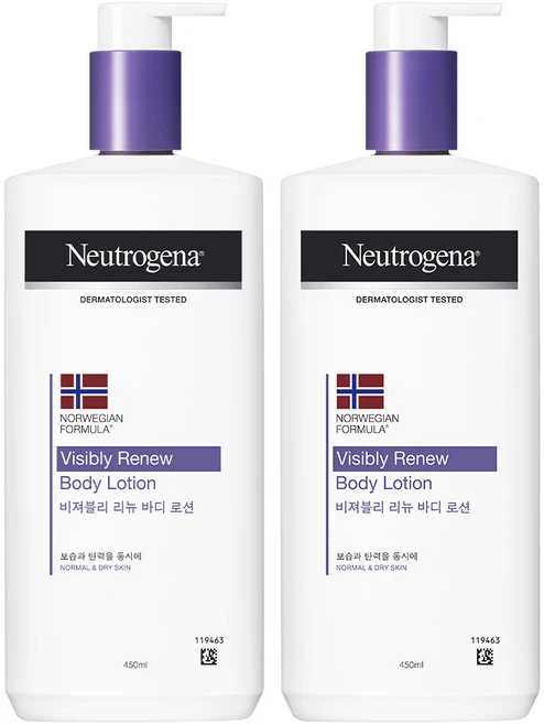 뉴트로지나 NEW 비져블리 리뉴 바디 로션, 450ml, 2개 - 쿠팡