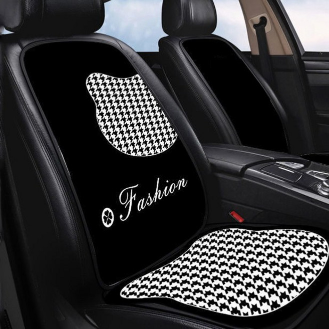 BIKASU 자동차 시트 커버 방석 세트 사계절 차량용품, 2세트, 블랙