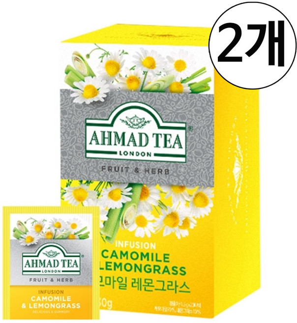 아마드티 캐모마일 레몬그라스 허브차, 1.5g, 20개입, 2개