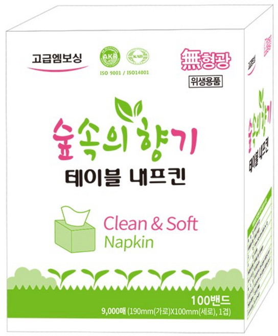 숲속의향기 테이블 내프킨, 1세트, 9000매, 90매 x 100밴드=9000