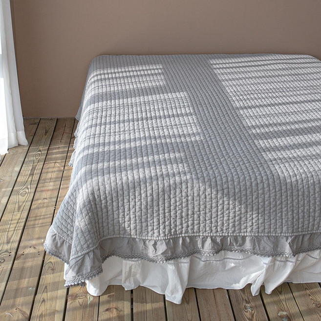 레이스 누빔 순면 패드, 그레이