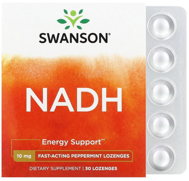 스완슨 NADH 페퍼민트 10 mg 30 로렌즈, 1개, 30정