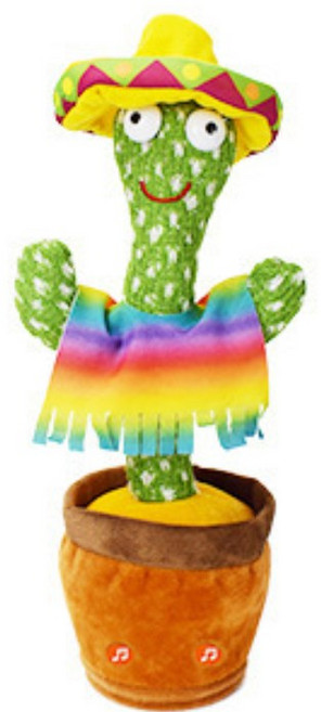 MJS JOYFUL 춤추는 선인장 인형 말따라하는 녹음기능 조절 가능 노래재생, A-06, 1개