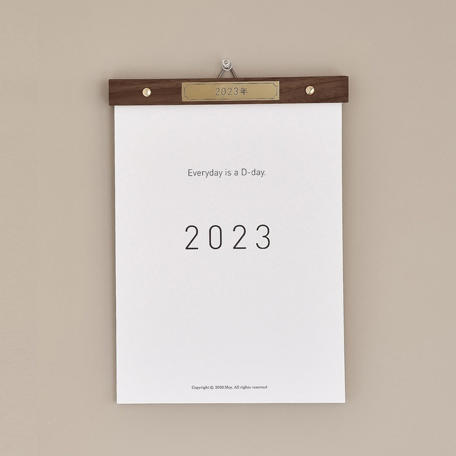 모이 2025년 우드 월넛 벽걸이 달력 원목 우드 달력 캘린더 선물용 (인테리어 달력), Real 벽걸이 + 1년 달력 3장