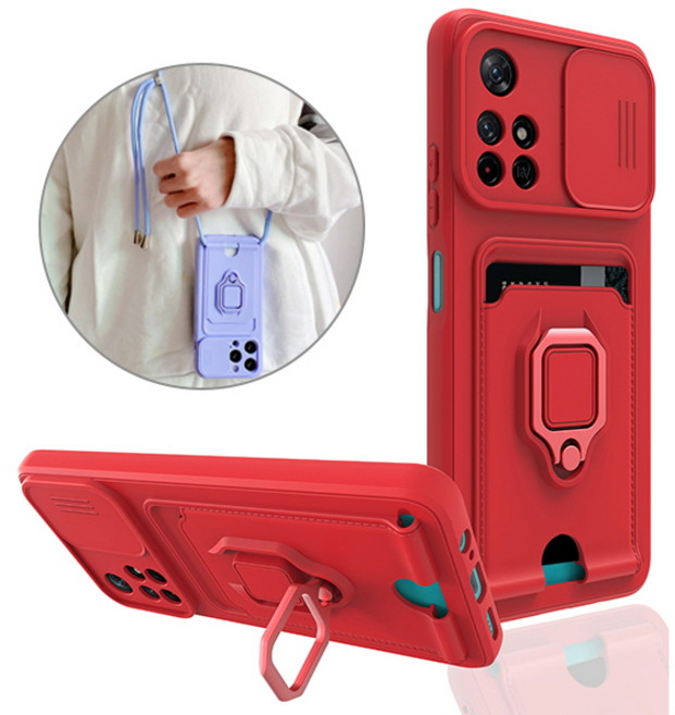 샤오미홍미노트10 9 8 s 프로 맥스 5G 4G 렌즈보호 카드 링 목걸이 스트랩 케이스