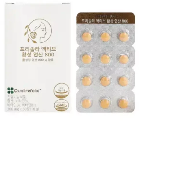 프리솔라 액티브 활성 엽산 800 60정 4세대 활성형 5-MTHF 임산부 임신준비, 1개