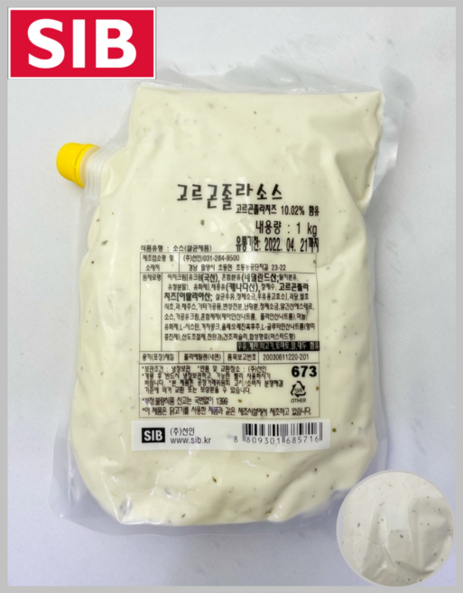 [SIB선인] 국산유크림 고르곤졸라소스(치즈소스) 1kg 1-3EA(냉장)_치즈왕자, 3개