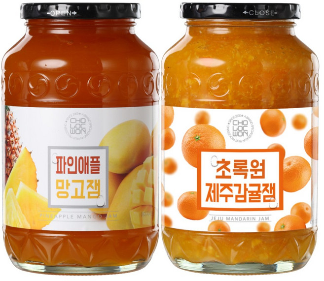 초록원 파인애플망고잼 1kg+제주감귤잼 1kg, 11 파인애플망고잼1kg+제주감귤잼1kg, 1kg