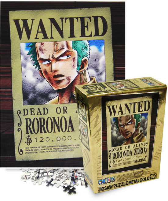 원피스 현상수배 직소 퍼즐 150조각, 1개, 메탈골드 조로, 150피스