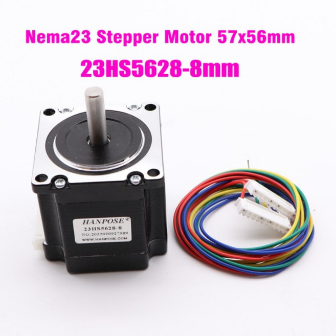스테퍼 운동 기구 Nema 23 스테퍼 모터 4 리드 165 Oz-인 56mm 126N.CM 2.8A 또는 샤프트 23HS5628 검정색, 01 23HS5628-6.35mm