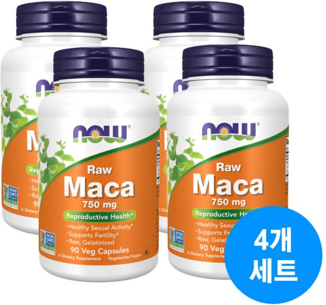 나우푸드 로우 마카 남성갱년기 호르몬 750mg 90정 4개