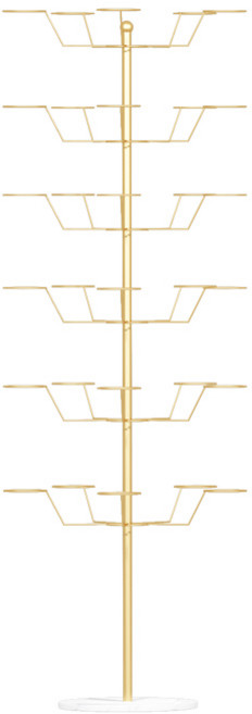 모자 진열대 거치대 스탠드형 가발 보관틀 진열장 정리대 디피 선반 받침대, 골드 + 화이트 대리석 6단, 프리