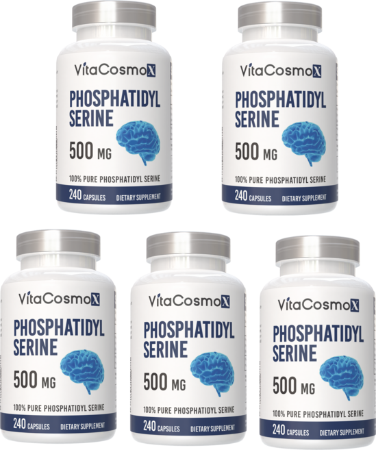 미국직배송 VitaCosmoX Phosphatidylserine 포스파티딜세린 500mg, 5개, 240정