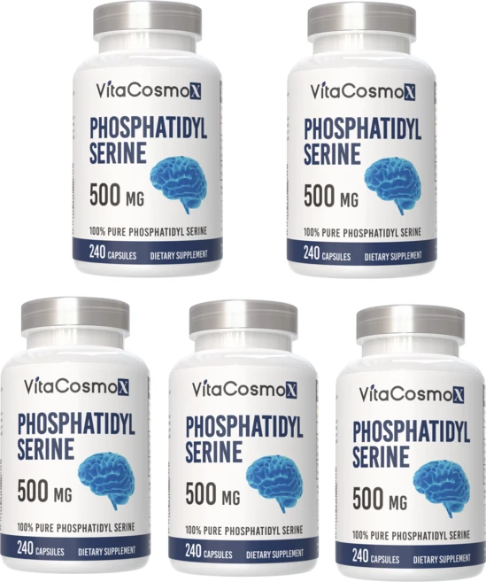 미국직배송 VitaCosmoX Phosphatidylserine 포스파티딜세린 500mg, 5개, 240정 - 쿠팡