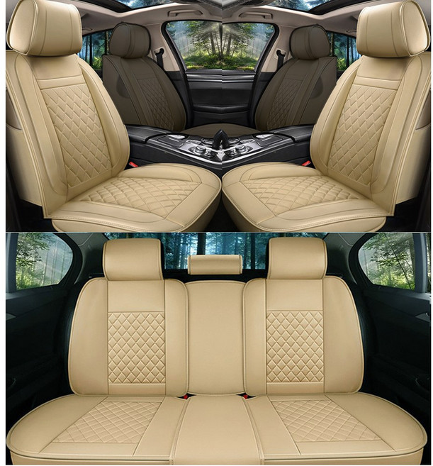 제니븐 자동차 시트커버 차량용 방석 카 보호매트 가죽 교체 SF-890 풀세트, 1세트, 베이지
