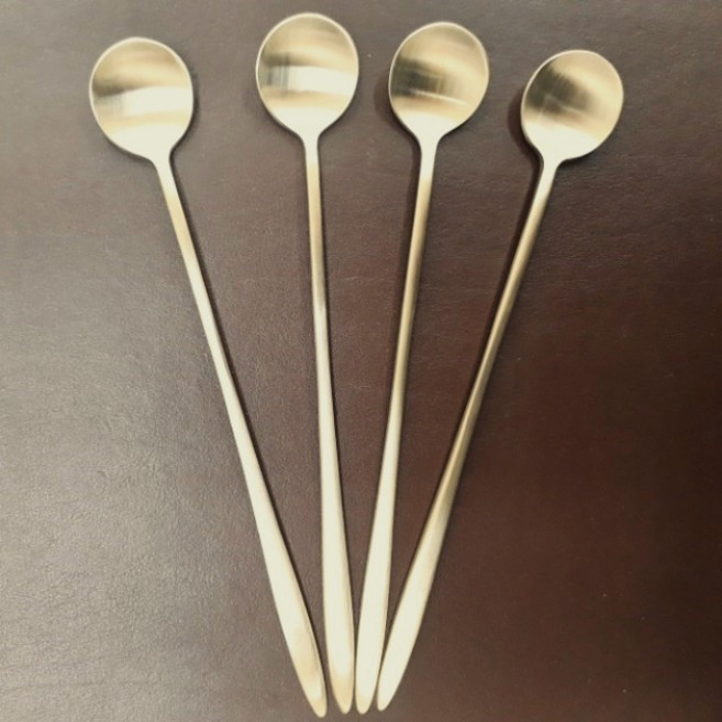 방짜유기 롱티스푼 1개 2개 4개, 골드