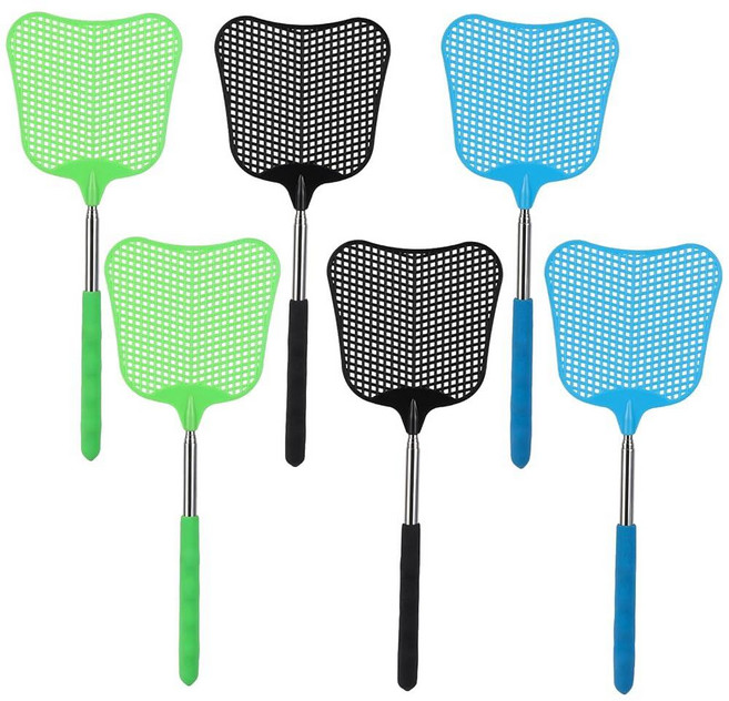 Fly Swatters - 6피스 텔레스코핑 꿀벌 벌레 채찍기 실내 실외용 튼튼한 대형