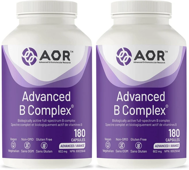 에이오알 어드밴스드 비타민B 컴플렉스 180캡슐 2병 캐나다 정품 활성비타민B군 6 12 영양제 효능, 2개, 180정 - 쿠팡