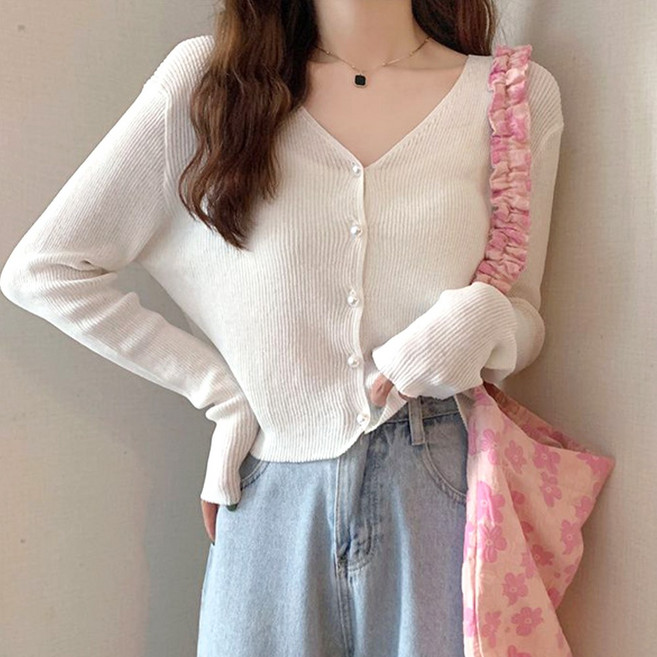 메이킹유 브이넥 골지 니트 3176르멜가디건