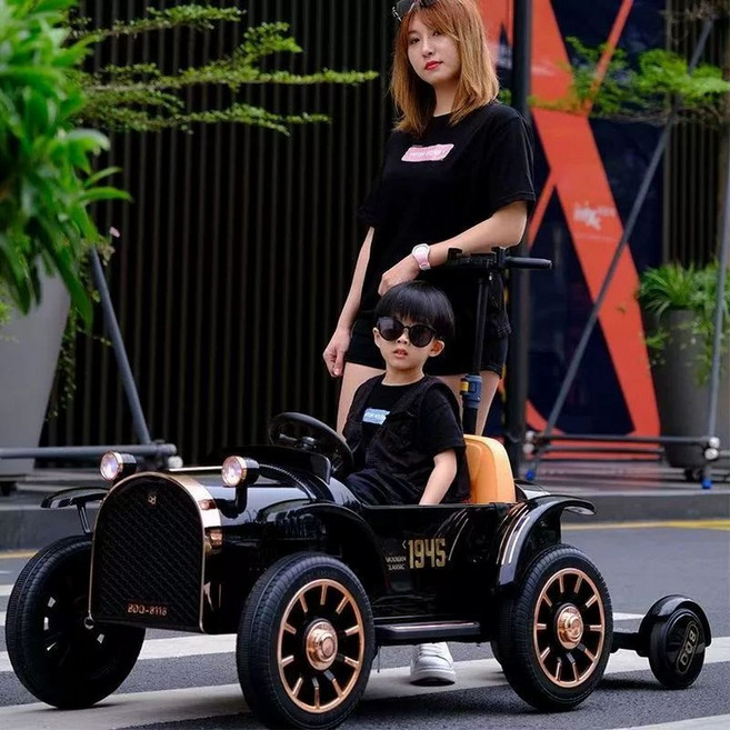 전동 유모차 푸쉬카 탑승 범퍼카 2인용 전동유모차 선물 아기자동차 성인용 키즈카 부모탑승, 12V 25A 리튬 단단한 단단한, 1개, 블랙