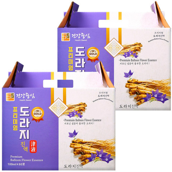 건강중심 100% 국산 도라지 진액 액기스 도라지차, 120개, 100ml