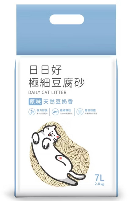DAILY CAT LITTER 日日好 極細豆腐砂 7L 6包組 1.5mm極細顆粒, 1個, 原味x6包, 原味