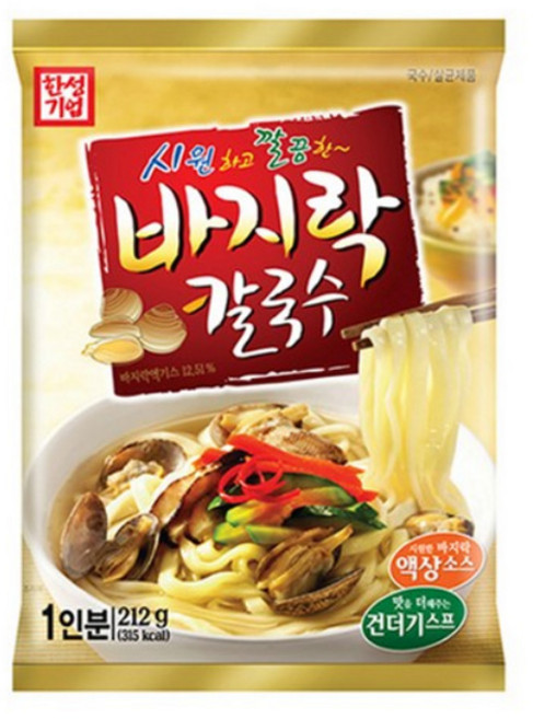 한성기업 바지락 칼국수, 212g, 10개