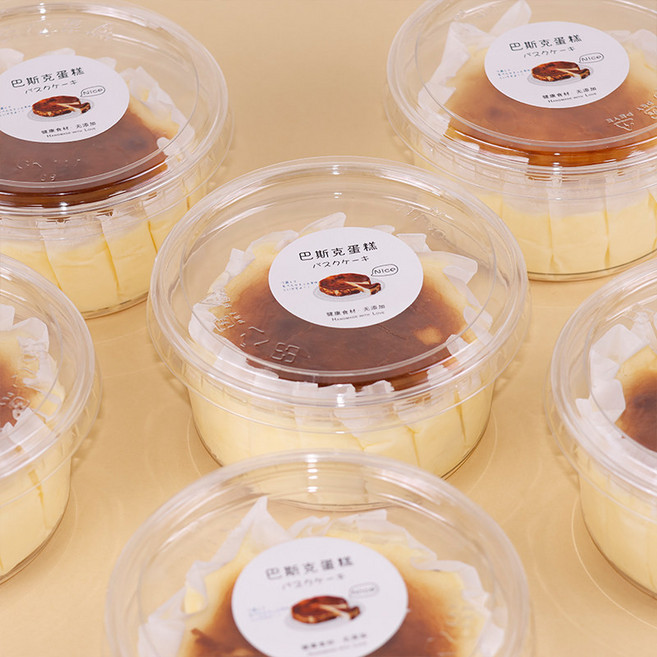미니 바스크 치즈 케이크 포장 상자 용기 투명 100개, 10개, E_4인치 상자+유화지+스티커 10개 세트