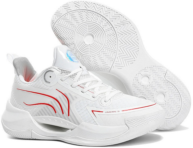 實戰運動球鞋 減震透氣防滑橡膠底網布籃球鞋